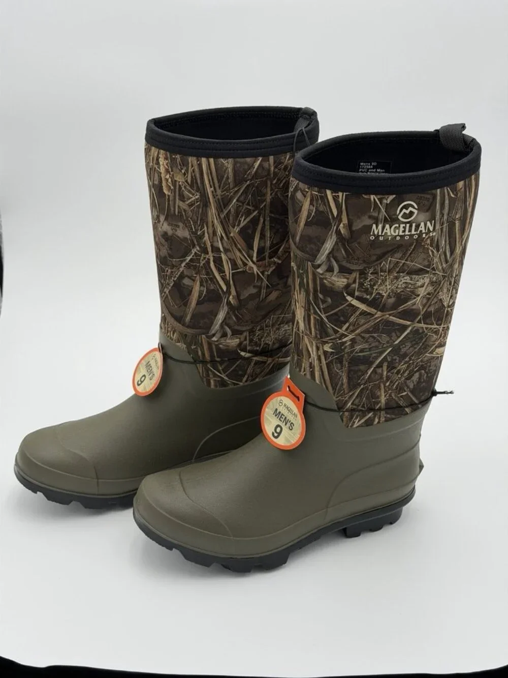 Magellan Outdoors Men's Hip Waders Rubber Thermal Insulated Size 9 Green Brown